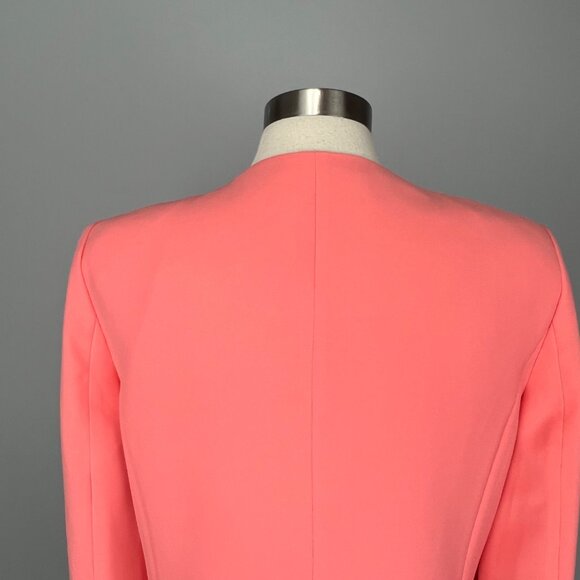 Karl Lagerfeld Womens Long Sleeve Topper Coat Peach Coral Jewel Button size 10 - Picture 9 of 16